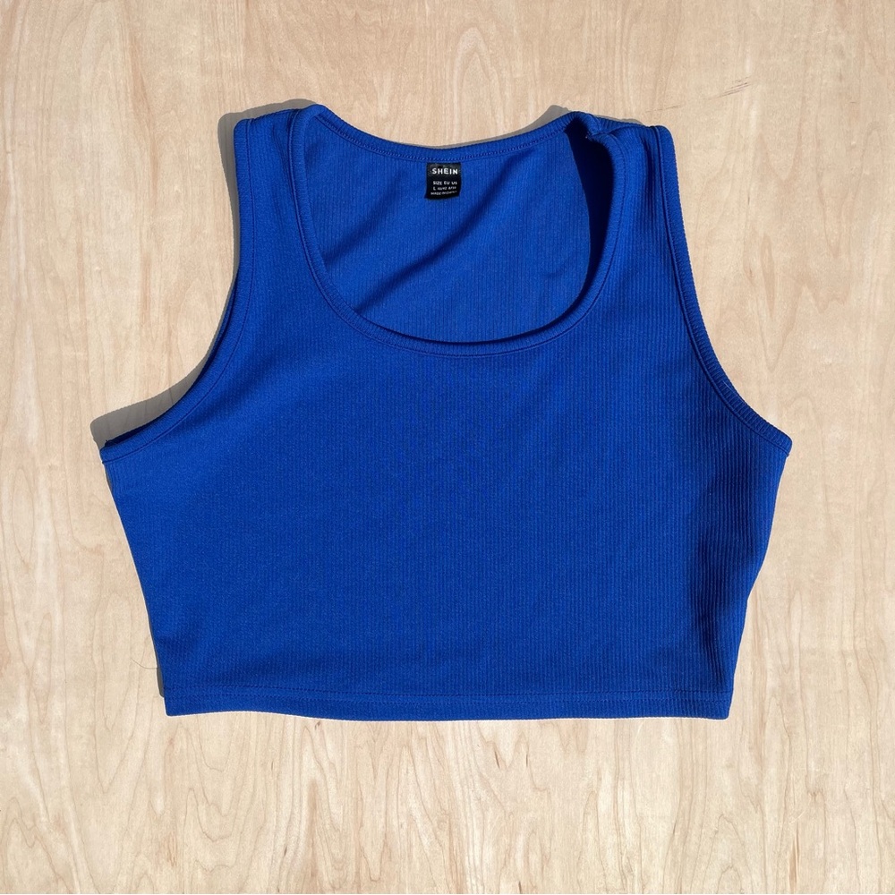 Shein Cropped Blue Y2K Tank Women's Size Large